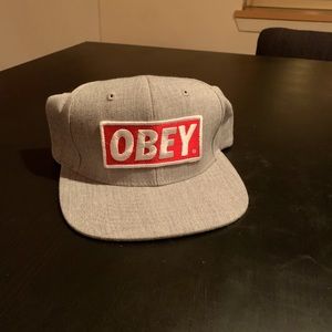 Obey heather grey box logo SnapBack hat